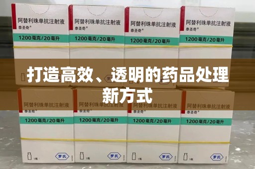 清远打造高效、透明的药品处理新方式